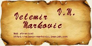 Velemir Marković vizit kartica
